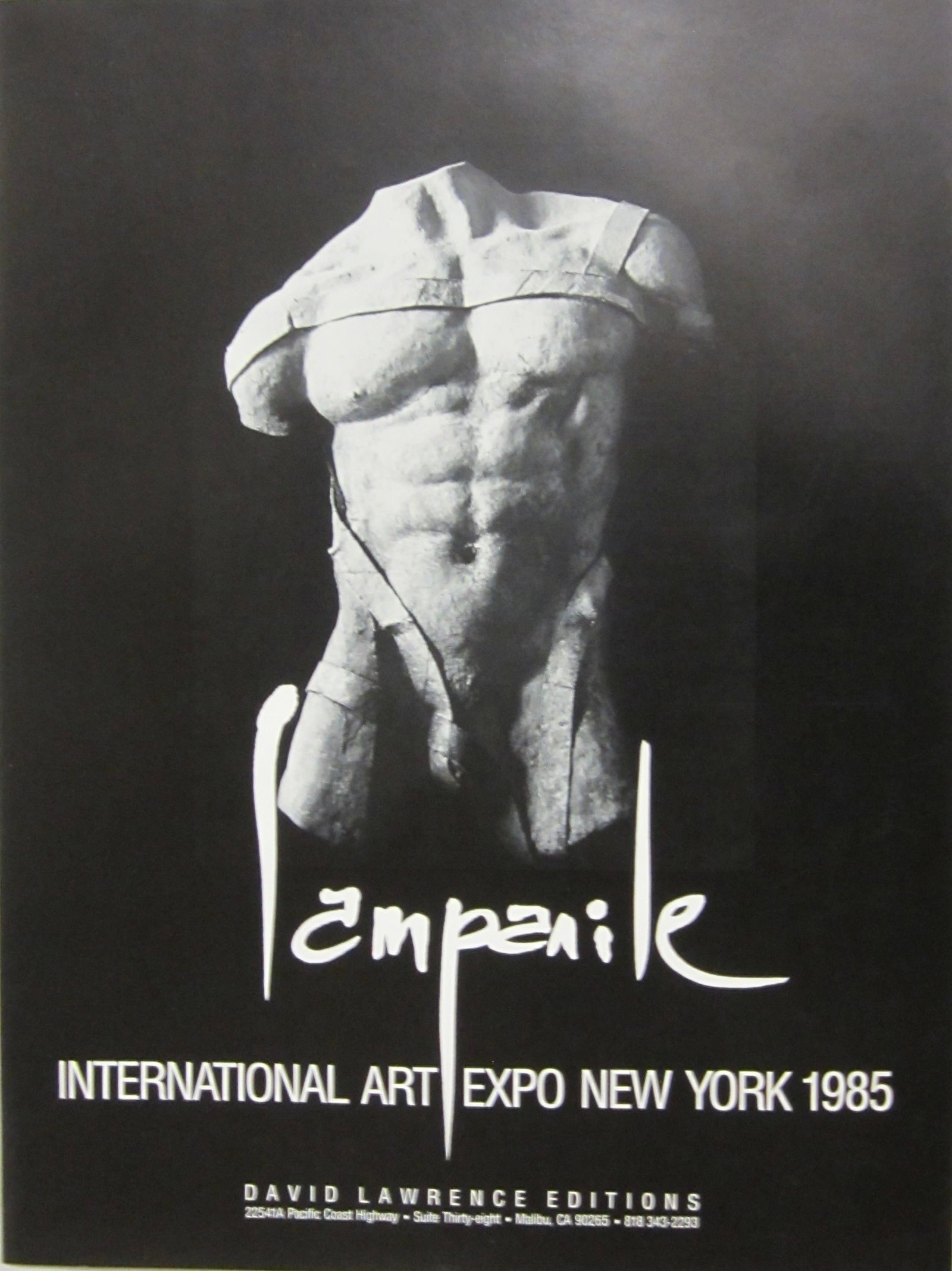 Dario Campanile Man Torso Sculpture Poster Gay Interest: Dario Campanile Man Torso Sculpture Poster Gay Interest, approx size 18" x 24" Vintage Poster
