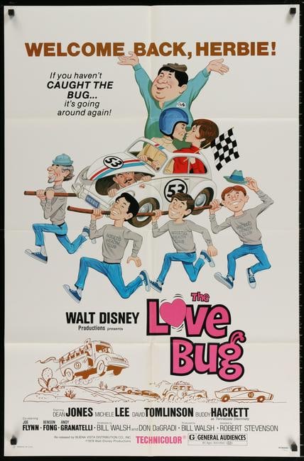 The Love Bug One sheet Folded Movie Poster 1970s Disney Volkswagen Beetle race car (1 of 1)