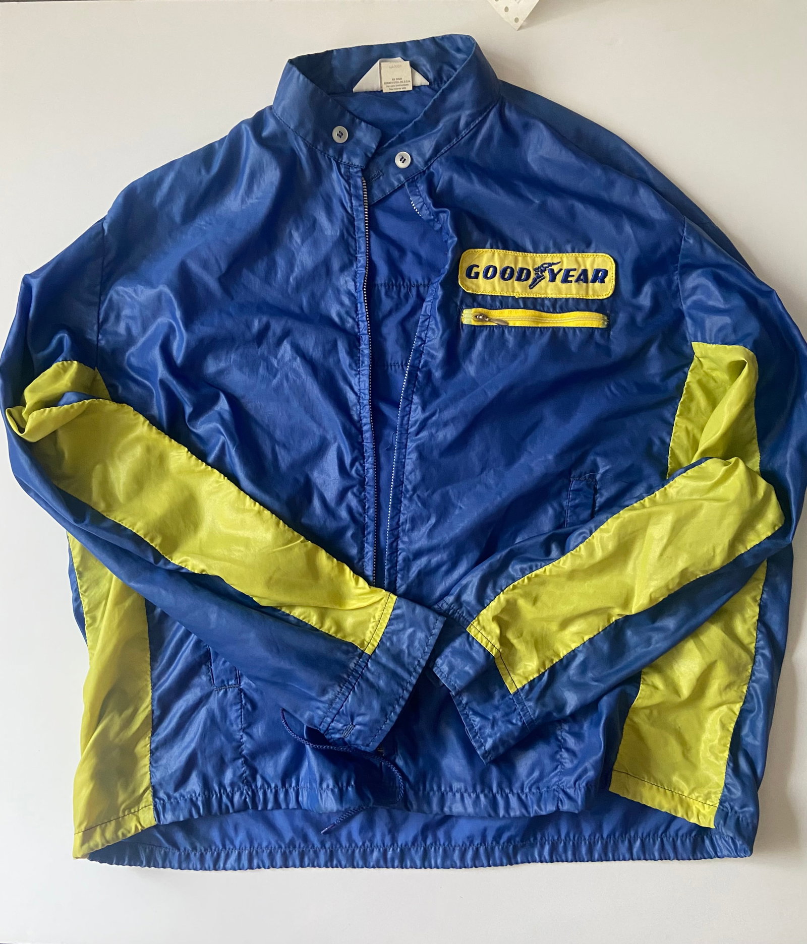 1960â€™s Goodyear Indy 500 Formula One Jacket: 1960â€™s Goodyear Indy 500 Formula One Jacket Goodyear Official racing Apparel Tag big patch on back with period zipper pull