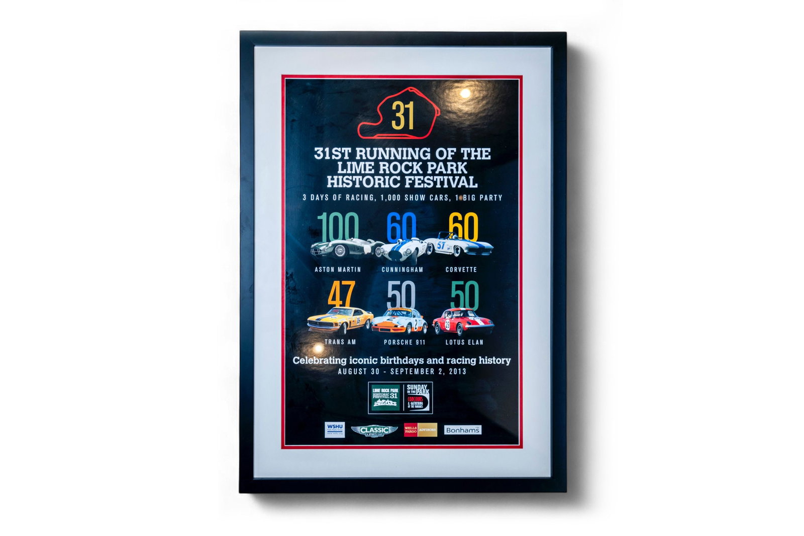 Lime Rock Park Framed Poster from the Edelbrock Musuem, Aston Martin, Porsche, Corvette (1 of 1)