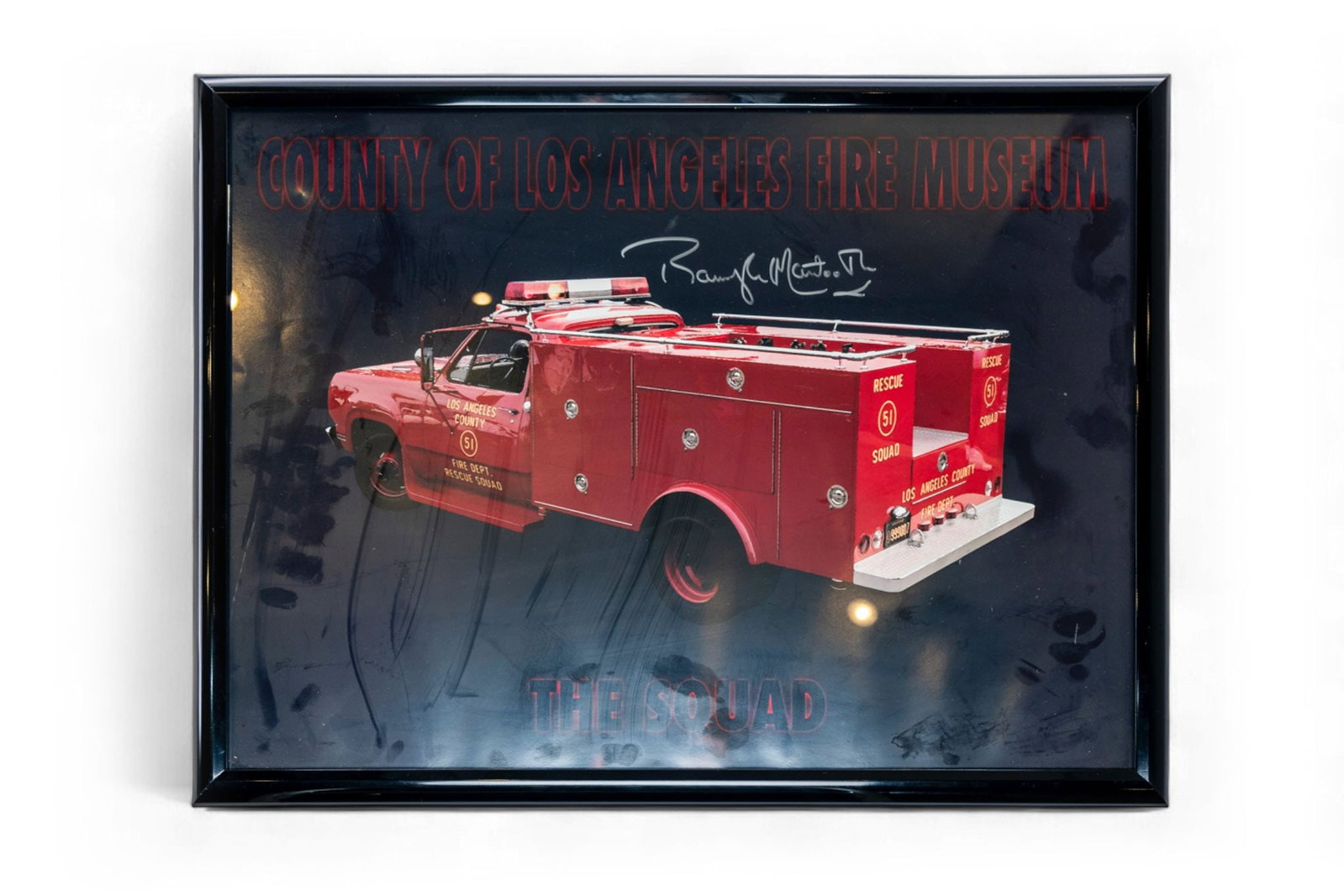 Firetruck County of Los Angeles Fire Musuem Signed Photo Poster from the Edelbrock Museum (1 of 1)