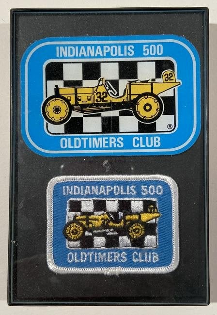 Bob Falcon Indy 500 Oldtimers Club, patch and sticker, (1 of 3)