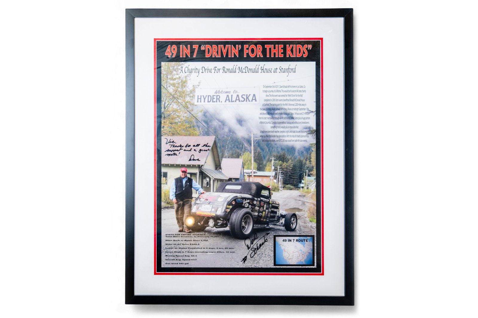 49 in 7 Drivin for the kids Hyper, Alaska Signed by two car participants Hot Rod from the (1 of 1)