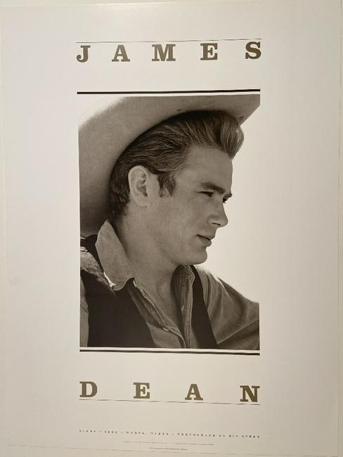 James Dean on the set of the movie "Giant", Continuous Tone (No Dots) Lithographic Print from (1 of 2)