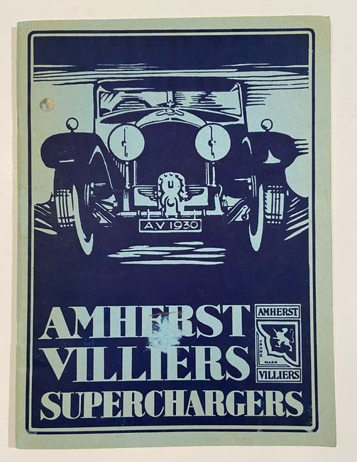 Amherst Villiers Superechargers, profusely illustrated â€œBlower Bently Le Mans: Amherst Villiers Superechargers, profusely illustrated highquality brochure with reproduction of a drawing by Roy Nocklolds, and wonderful artwork and photos on each page. This a facsimile of the orig