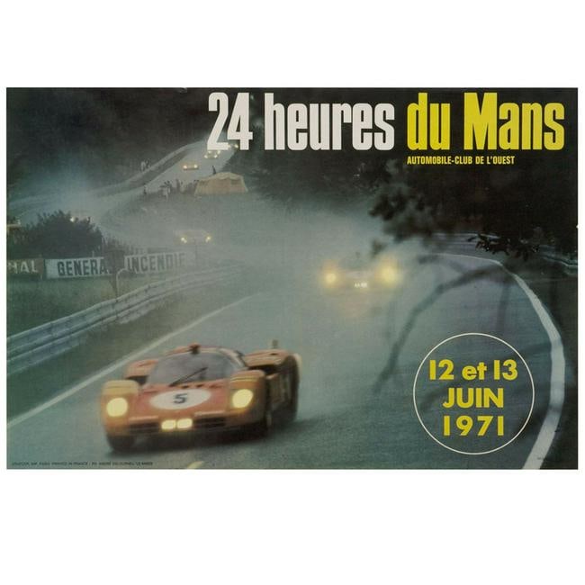 1971 24 Heures du Mans (Le Mans) Original Vinage Event Poster. Featuring the Ferrari P4 (1 of 1)