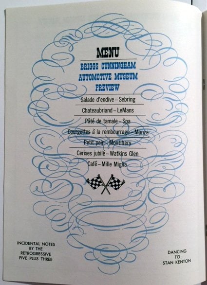 Briggs Cunningham Automotive Museum Opening Program - 2
