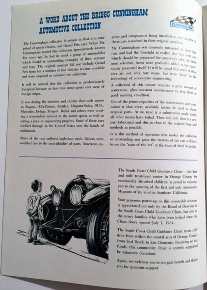Briggs Cunningham Automotive Museum Opening Program - 3