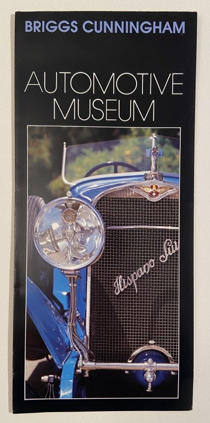 Briggs Cunningham Automotive Museum Brochure: This items is from the Christie's Briggs Cunningham Collection Auction at Monterey, California. Measures 9â€ x 4â€ and opens up to 9â€ x