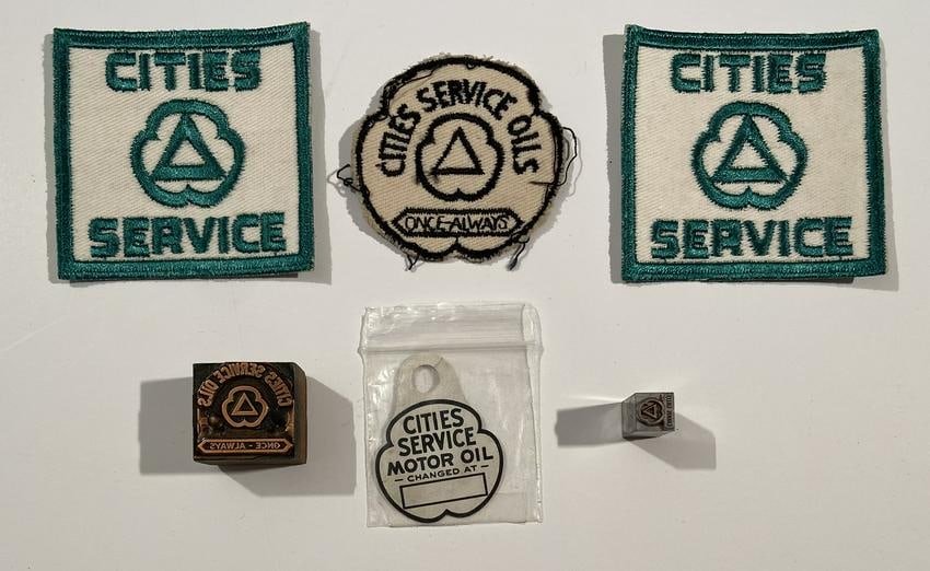 CIties Service Vintage Patches tags and stamps 1950s printing blocks (1 of 2)
