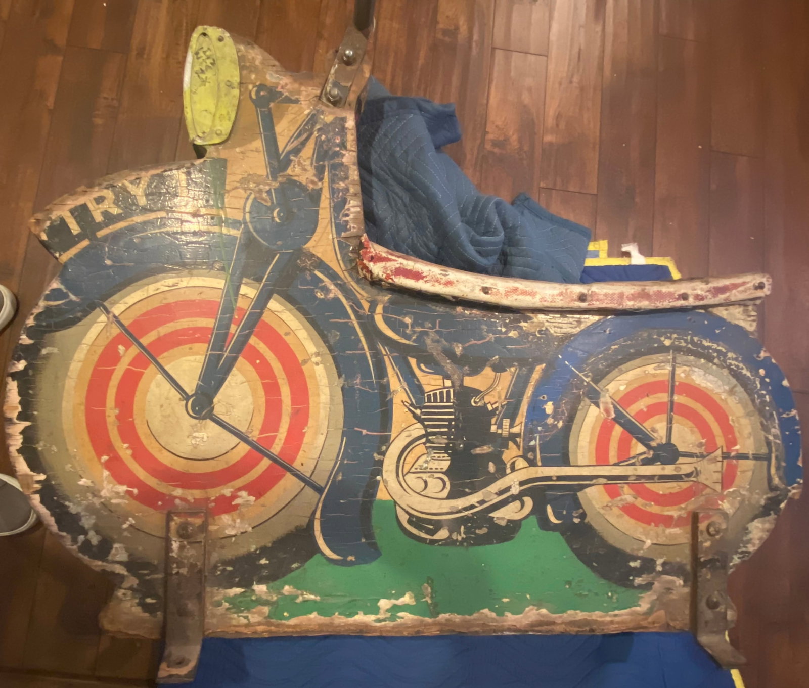 An antique Wooden Carousel motorcycle (1 of 2)