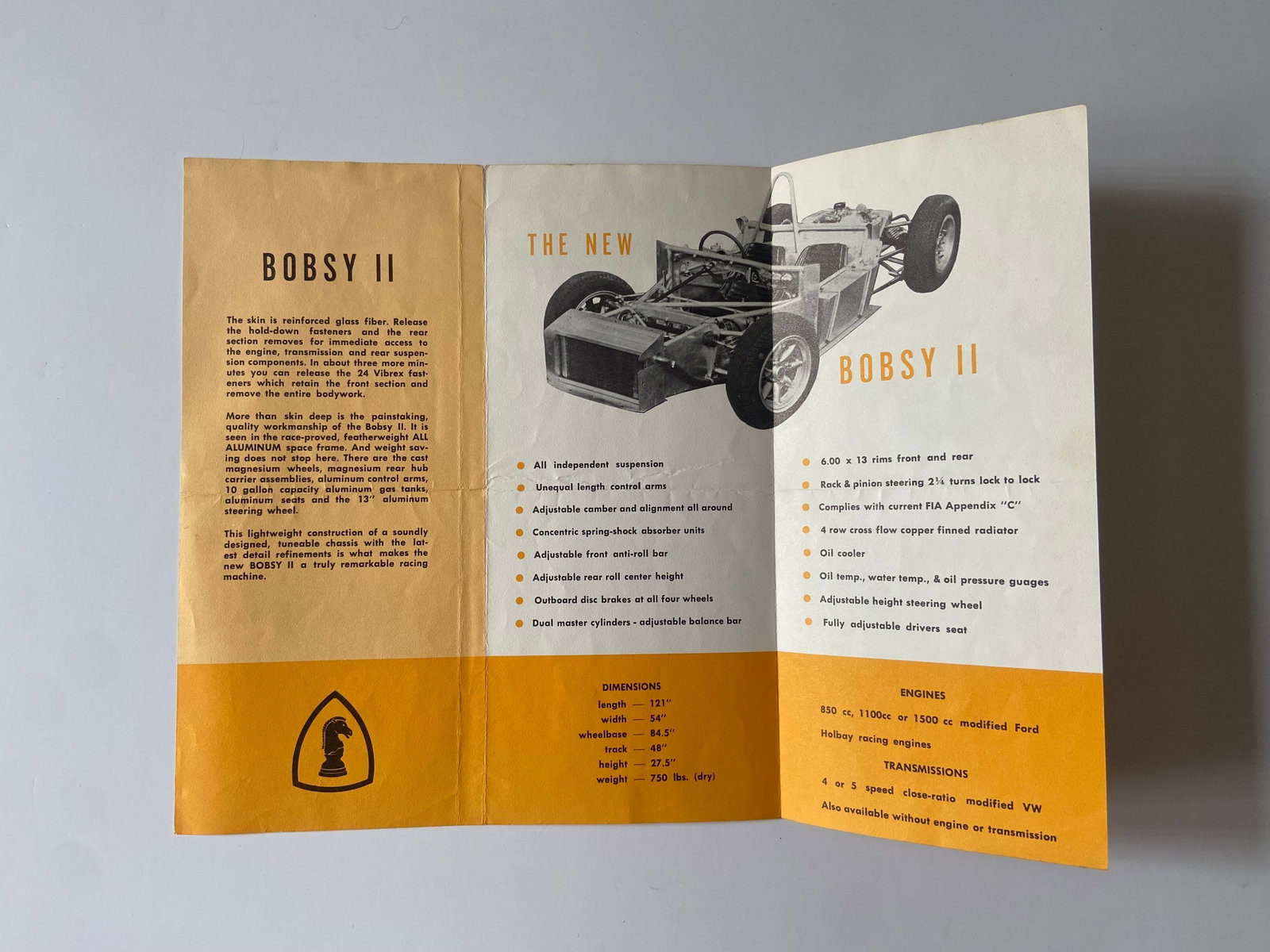 BOBSY 2 RACE CAR BROCHURE ORIGINAL (1 of 2)