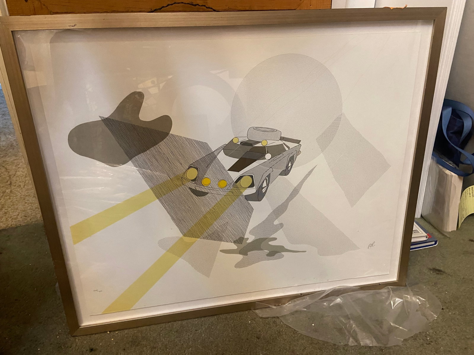 Untitled Headlights by Raymond Loewy Lithograph American Industrial 1985 (1 of 2)