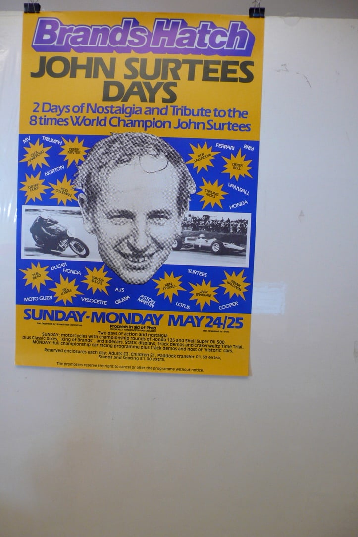John Surtees Days Motorcycle Formula One Racing Brands Hatch Grand Prix Circuit 1980's (1 of 1)