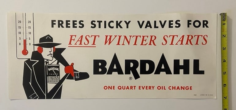 Bardahl Oil and Gas Gas Station Part Store Poster Never Used (1 of 1)