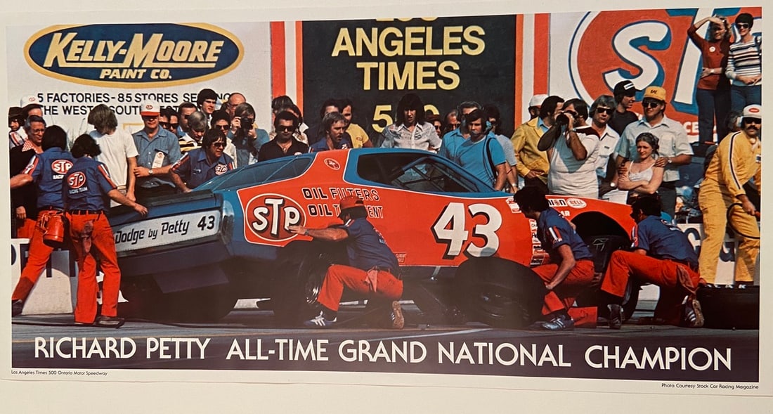 Richard Petty Grand National Ontairio Motor Speedwy Orignal Poster Los Angeles 500 (1 of 2)