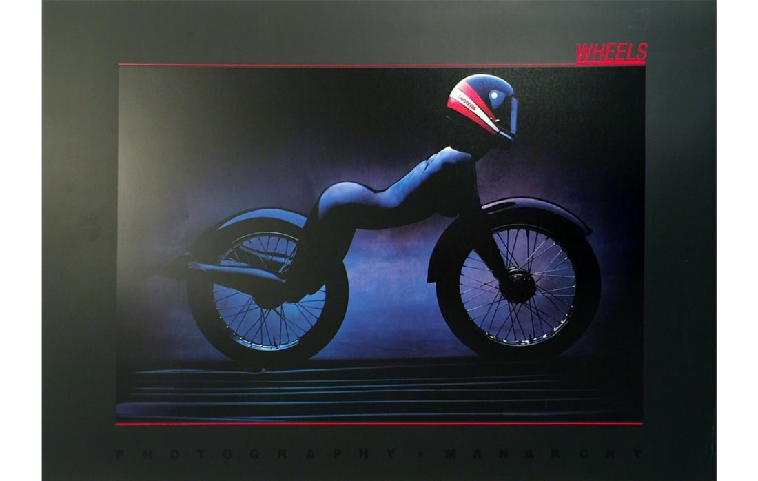 monarchy, 1980's WHEELS SEXY MOTORCYCLE POSTER BY MANARCHY, PERFECT CONDITION, RARE, ca. 1980: monarchy,1980's WHEELS SEXY MOTORCYCLE POSTER BY MANARCHY, PERFECT CONDITION, RARE, ca. 1980 High Quality Lithographic Poster on thicker Paper20 × 28 in | 50.8 × 71.1 cm NO RESERVE