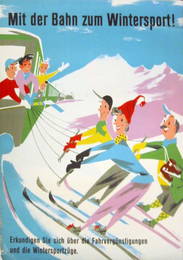 223: Mit der Bahn zum Wintersport-Ski, Zurich, Poster