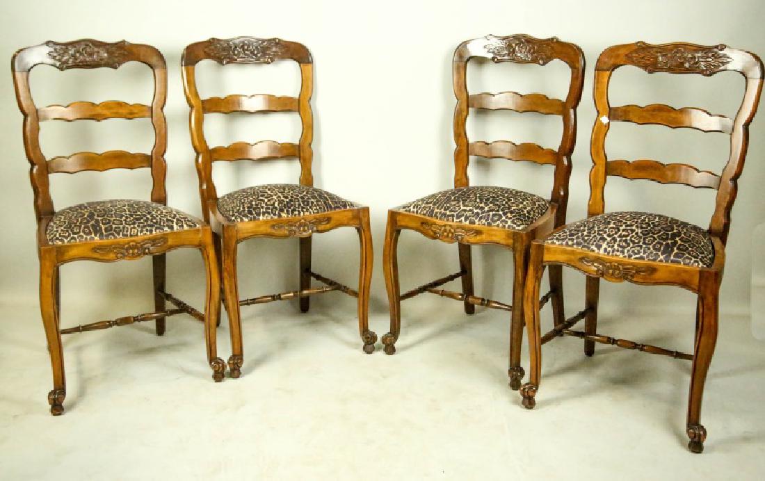 SET OF 4 LEOPARD PRINT SIDE CHAIRS (1 of 7)