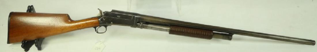 MARLIN 21 12 GAUGE PUMP ACTION SHOTGUN: MARLIN 21 12 GAUGE PUMP ACTION SHOTGUN. (USED FIREARM) NOTE: THIS GUN IS SOLD AS A COLLECTOR GUN ONLY. MARLIN HAS DECLARED THESE OLD MODEL PUMPS NOT SAFE TO SHOOT.