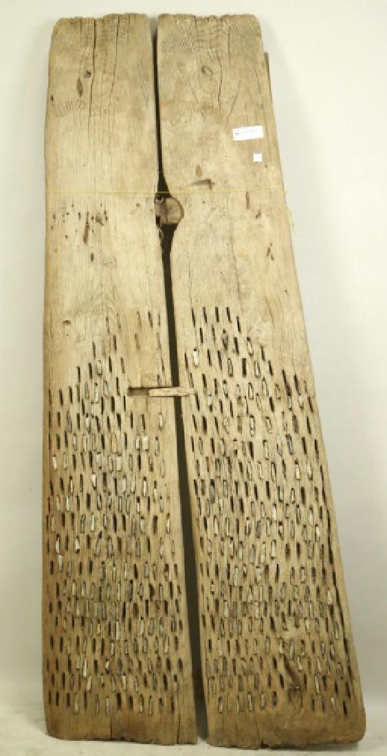 ANTIQUE TURKISH GRAIN SCRAPER: ANTIQUE TURKISH GRAIN SCRAPER. Height: 70 in. by Width: 30 in. by Depth: 4 in.