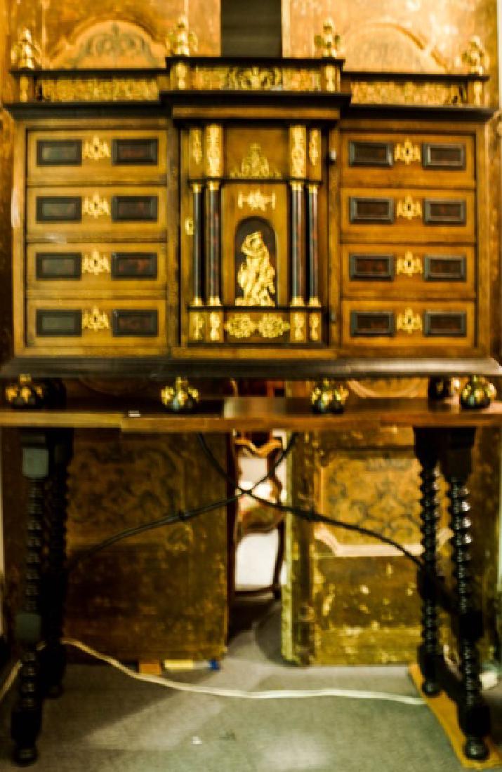 BURLED WOOD VENEER DUTCH CABINET ON STAND (1 of 7)