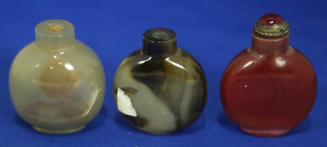 LOT OF THREE ANTIQUE SNUFF BOTTLES (1 of 1)
