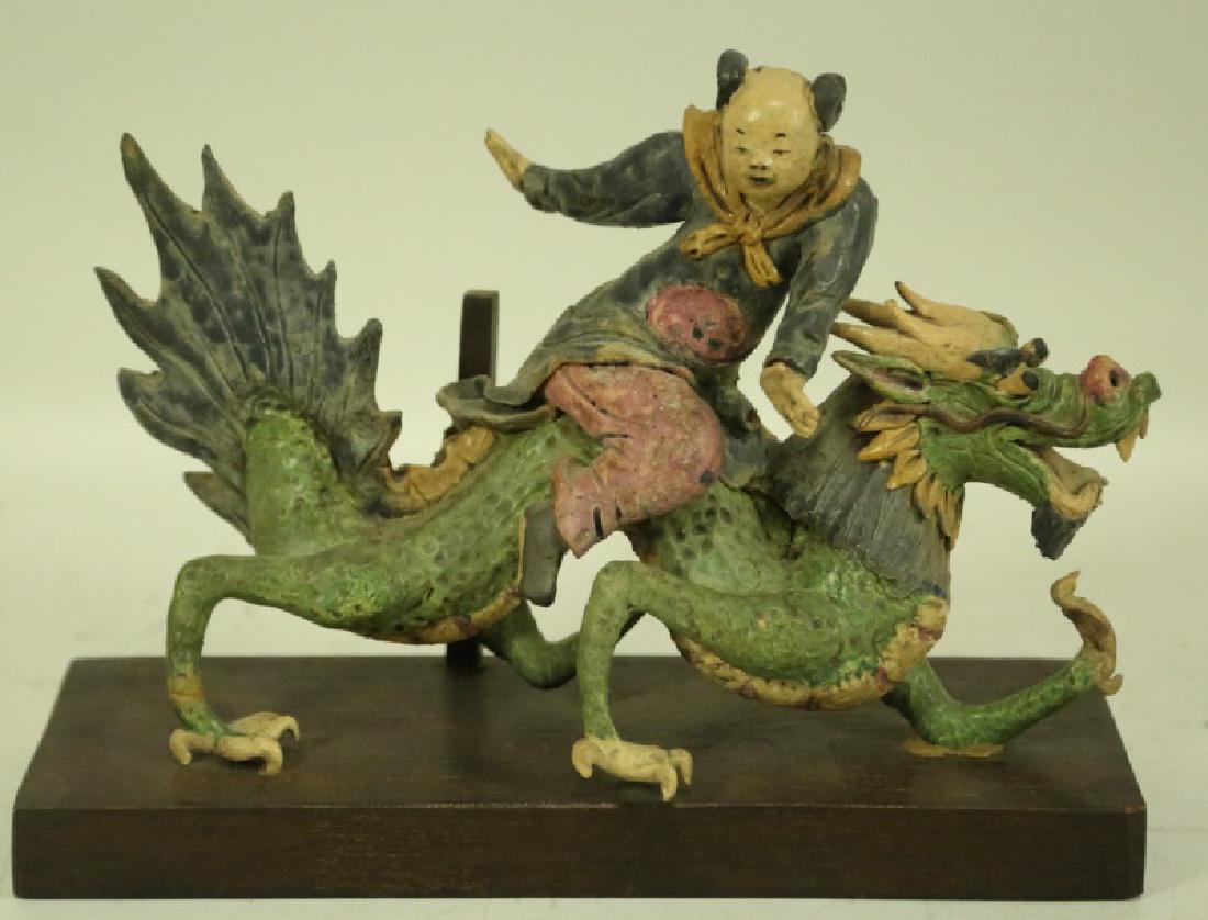 19th CENTURY CHINESE FIGURAL ROOF TILE (1 of 2)