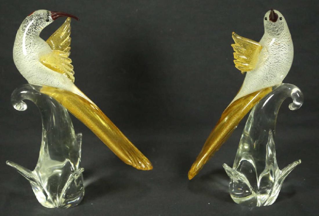 PAIR OF VINTAGE MURANO ART GLASS BIRD SCULPTURES (1 of 2)