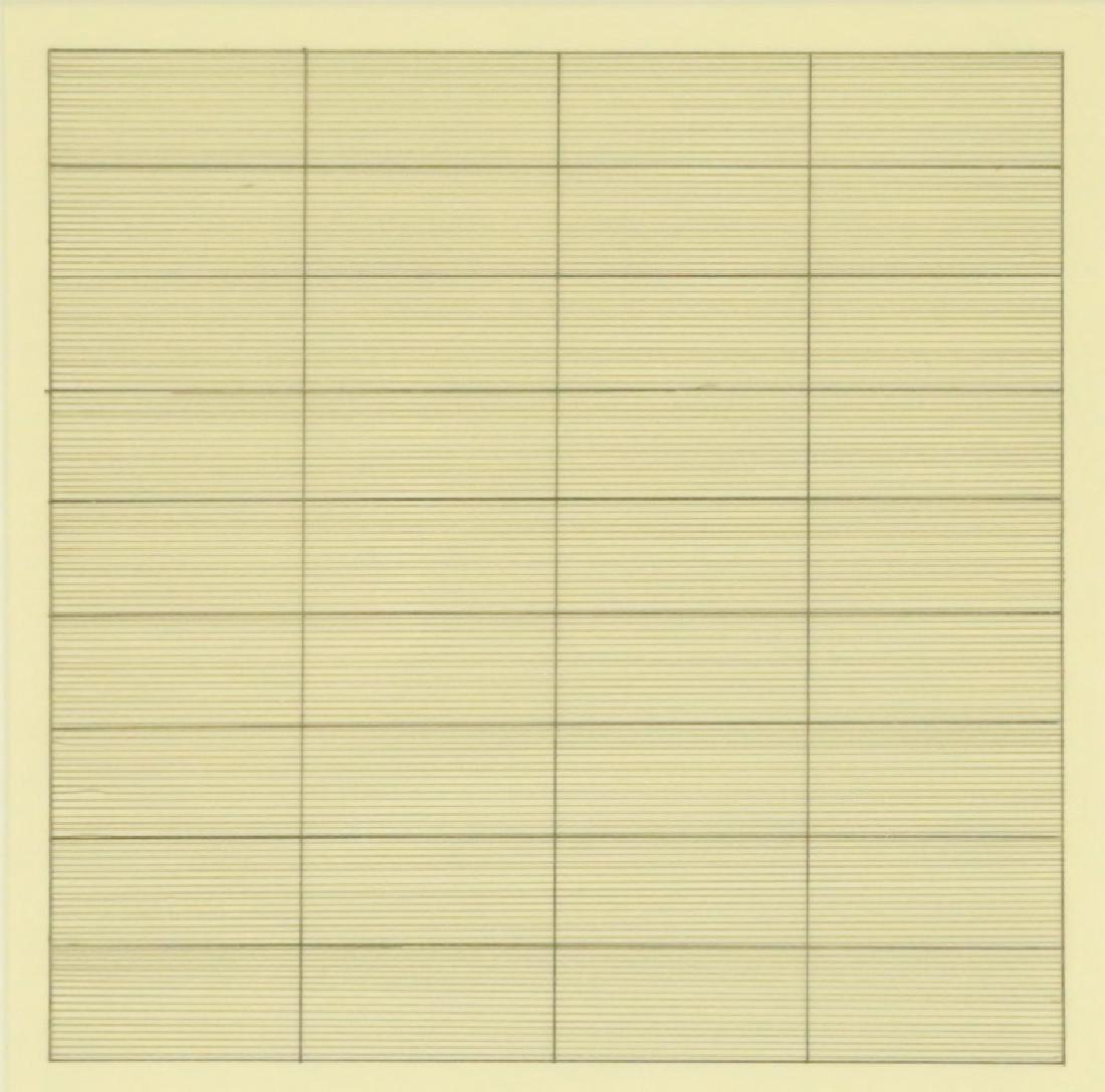 AGNES MARTIN "ABSTRACT" GRAPHITE ON PAPER DRAWING (1 of 6)