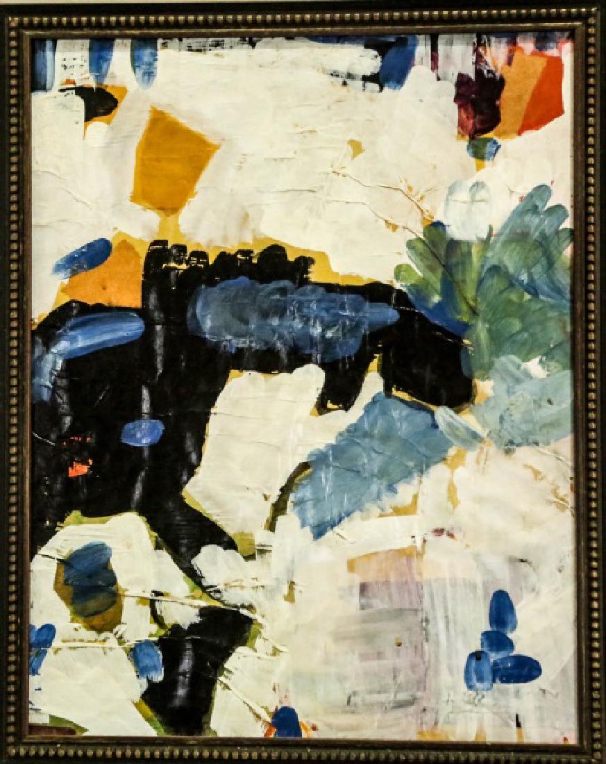 ABSTRACT OIL ON PAPER ON ARTIST BOARD PAINTING (1 of 2)