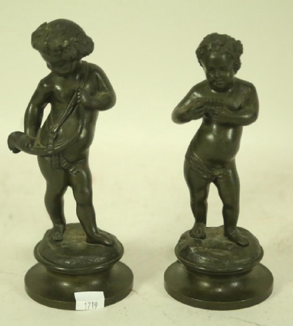PAIR OF 19th C. CLODION BRONZE PUTTI SCULPTURES (1 of 2)