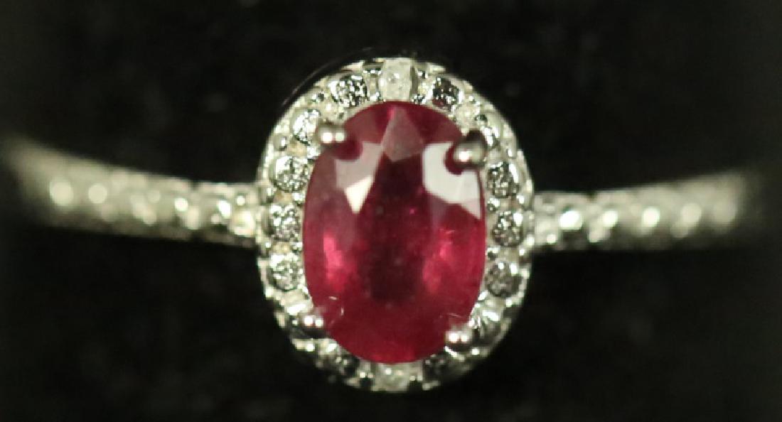 STERLING SILVER RUBY & DIAMOND COCKTAIL RING (1 of 4)