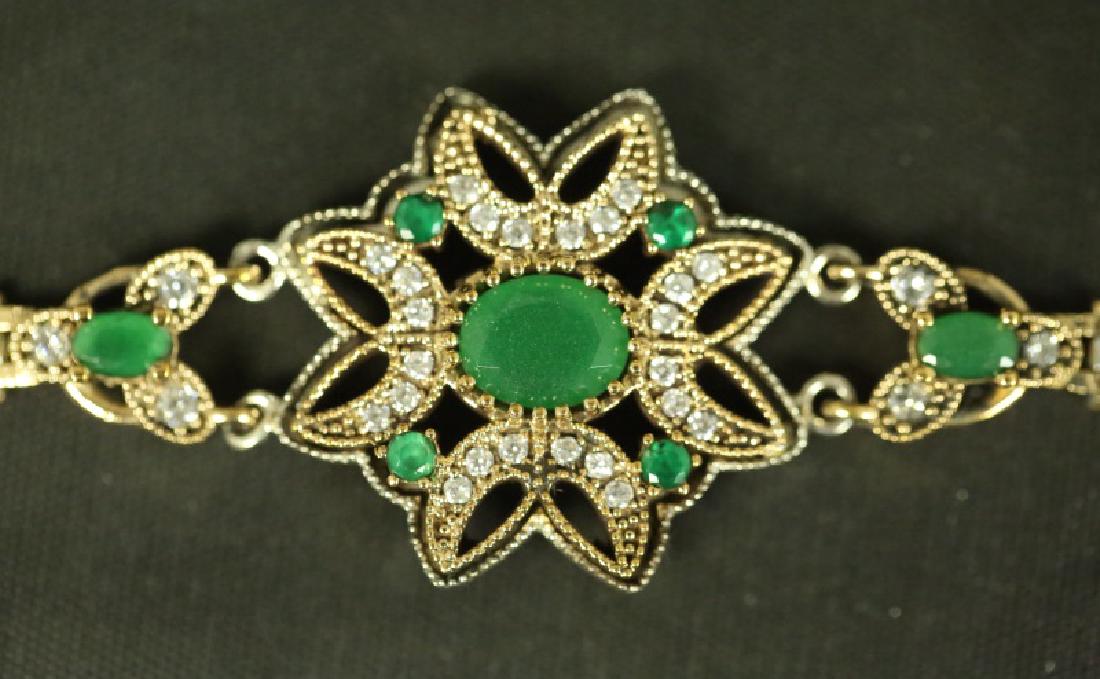 G.P./S.S. 11CT. EMERALD & WHITE TOPAZ 7" BRACELET (1 of 2)