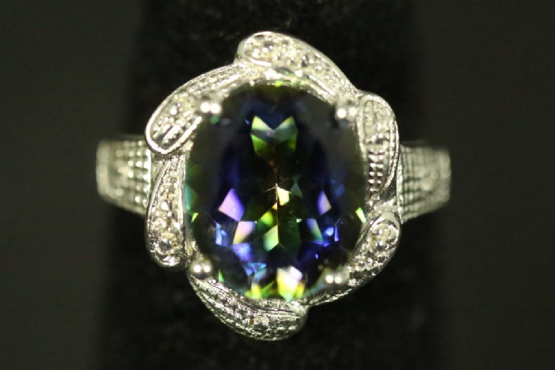 STERLING SILVER 3CT. MYSTIC TOPAZ COCKTAIL RING (1 of 4)