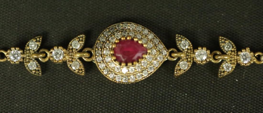 G.P. STERLING SILVER RUBY TENNIS BRACELET (1 of 2)