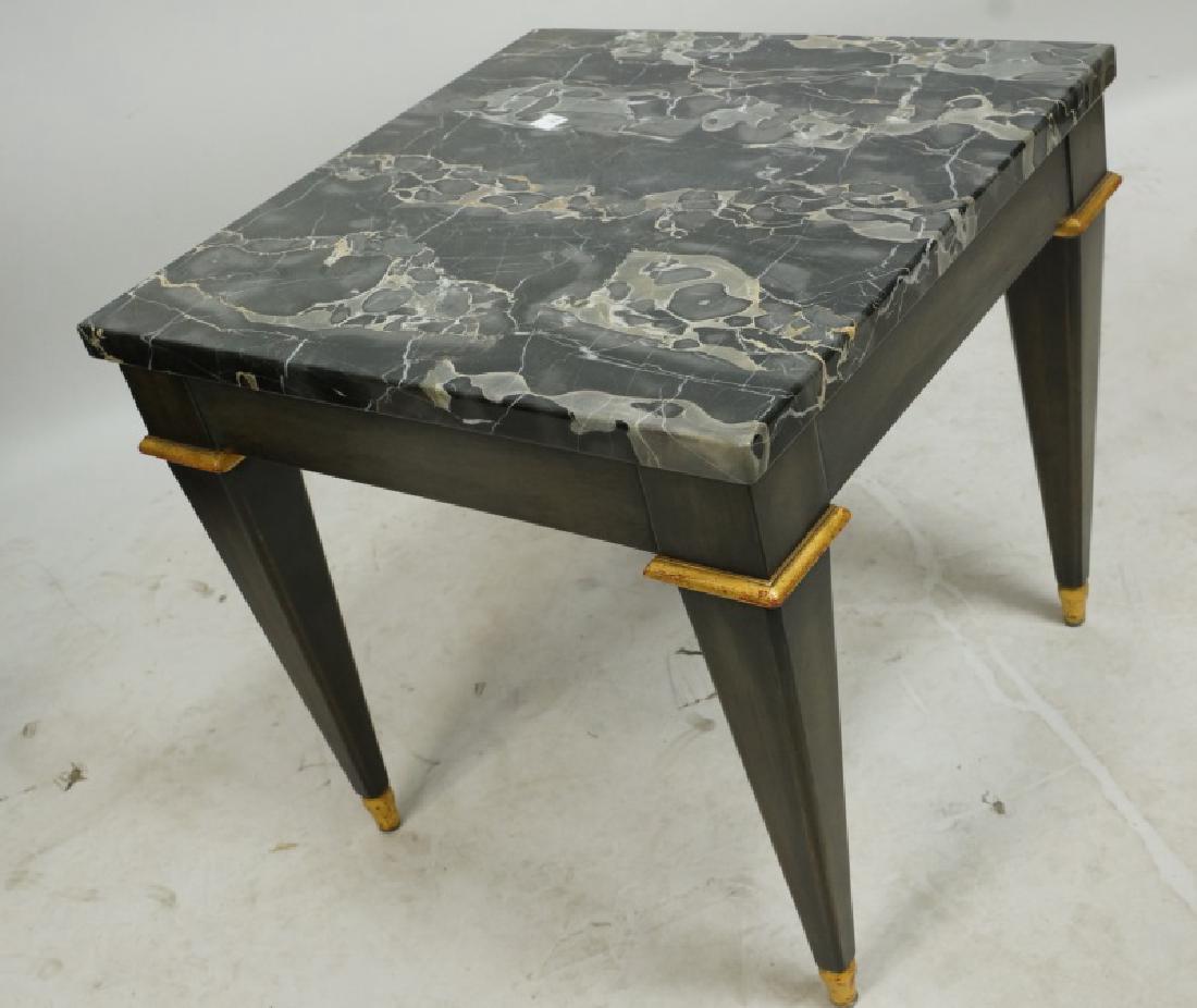MCM MARBLE TOP END TABLE (1 of 2)
