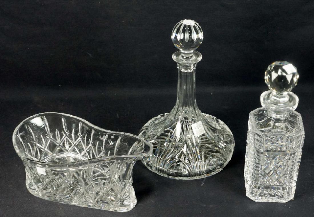 LOT OF THREE CUT GLASS PIECES (1 of 4)