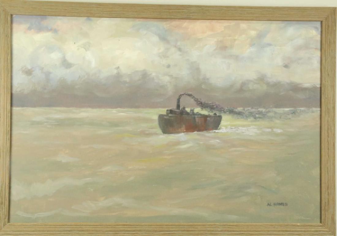 AL HINES "UNTITLED" SEASCAPE PAINTING (1 of 2)