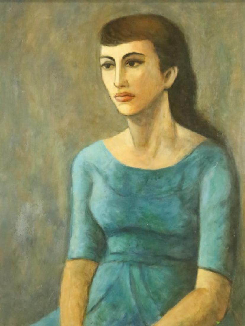 GERALD SMITH FEMALE PORTRAIT OIL ON PANEL: GERALD SMITH FEMALE PORTRAIT OIL ON PANEL PAINTING. Height: 34 & 28 in. by Width: 27 & 21 1/2 in.