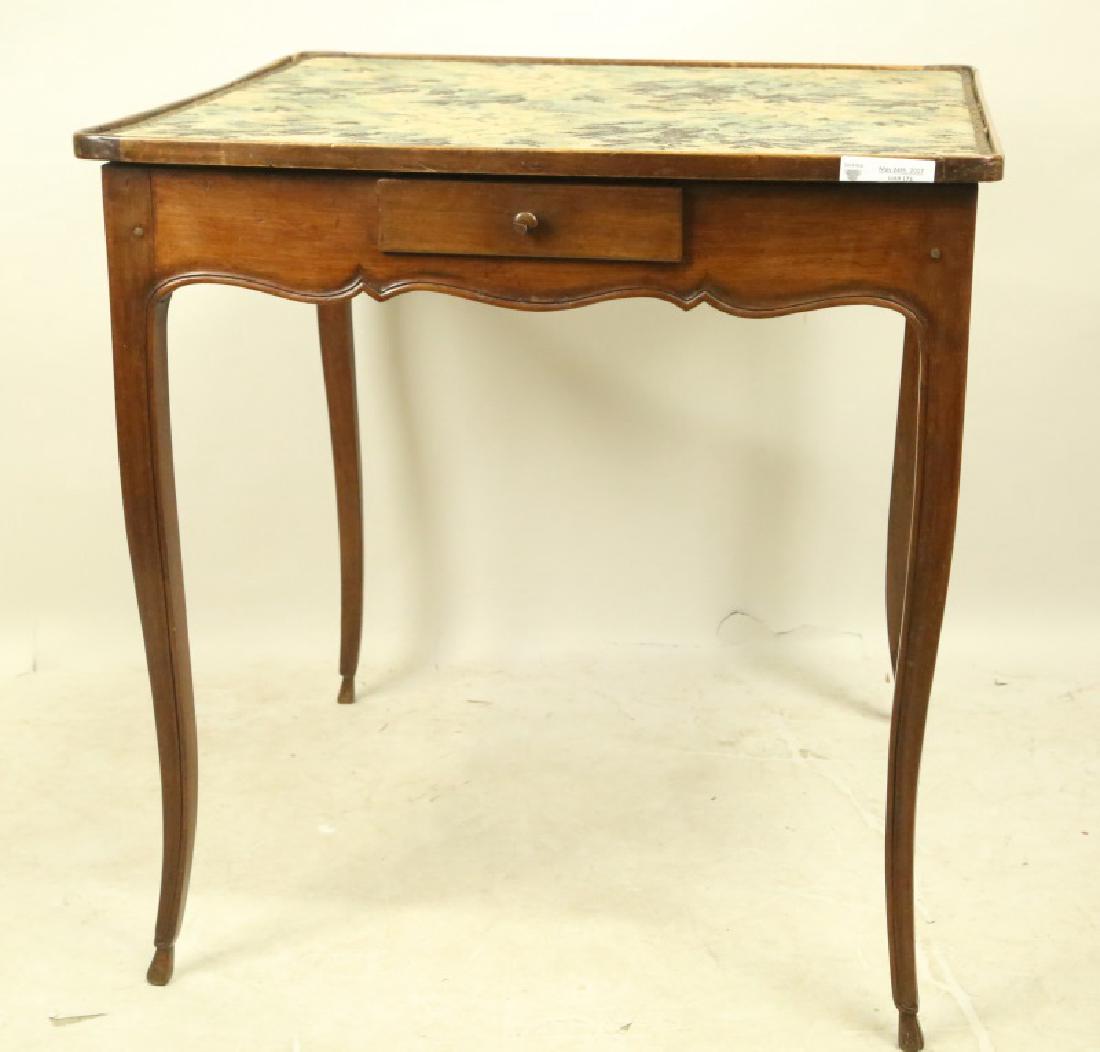 19th CENTURY NEEDLEPOINT COUNTRY FRENCH GAME TABLE (1 of 5)