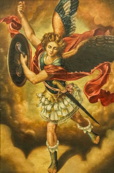 20TH C. OIL / CANVAS ITALIAN ST. MICHAEL PAINTING (1 of 2)