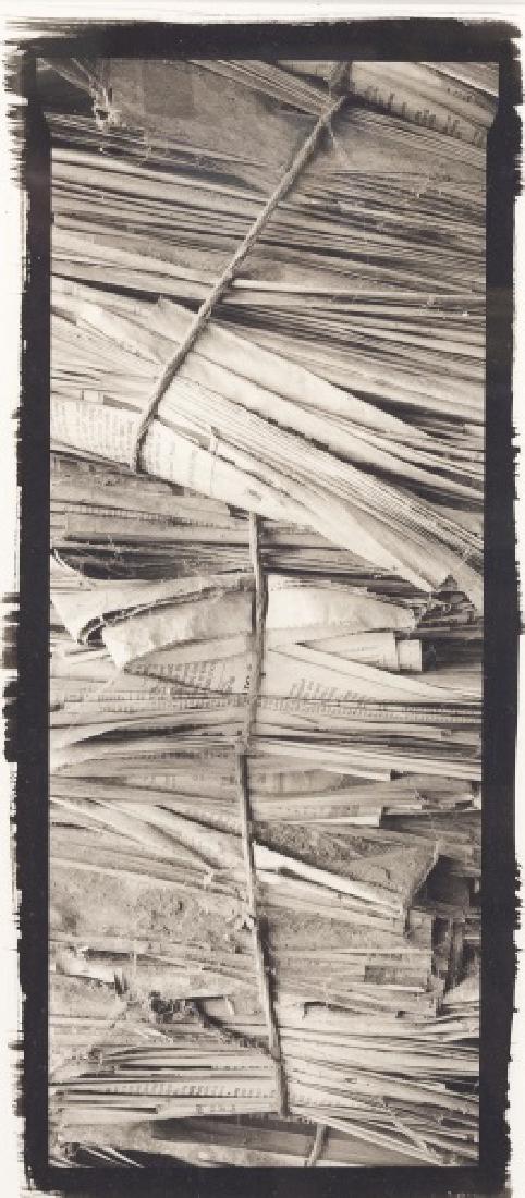 CHRIS McCAW "NEWSPAPERS BUNDLES, MANTECA, CA": "NEWSPAPERS BUNDLES, MANTECA, CA" CIRCA 2004. PLATINUM/PALLADIUM PRINT. 2/25 SERVES AS A RECORD TO THE FADING LEGACY OF HIS FAMILY'S CALIFORNIA FARM SOLD FOR $600 IN 2005 FROM WATERMARK FINE ART