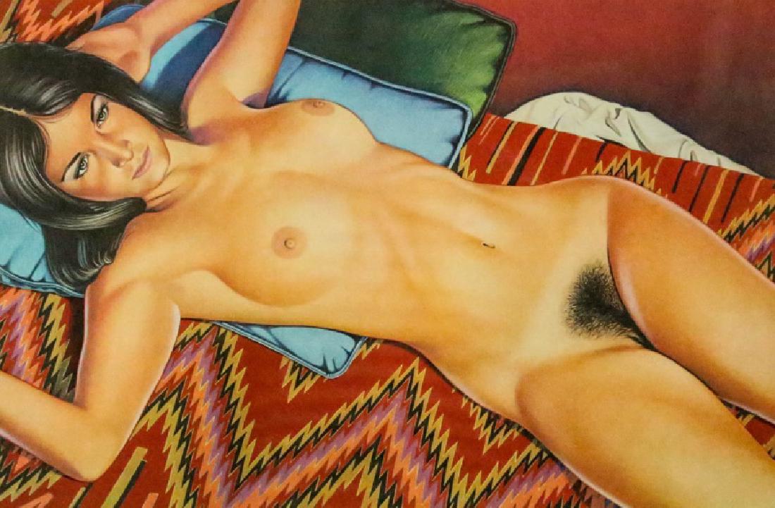 MEL RAMOS "YOU GET MORE SALAMI WITH MONDIGLIANI": MEL RAMOS (BORN 1935 US)"YOU GET MORE SALAMI WITH MONDIGLIANI". COLORTYPE, CIRCA: 1974. SIGNED IN PENCIL, MARKED & DATED. 58/200. Height: 28 & 14 1/2 in. by Width: 35 1/2 & 22 in.