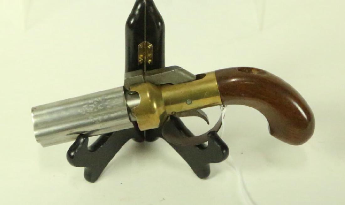 CMC PEPPER BOX .36CAL: CMC PEPPER BOX .36CAL 4 SHOT REPRODUCTION "PEPPER BOX" (BLACK POWDER FIREARM) CALIBER: .36 SERIAL: 14340P