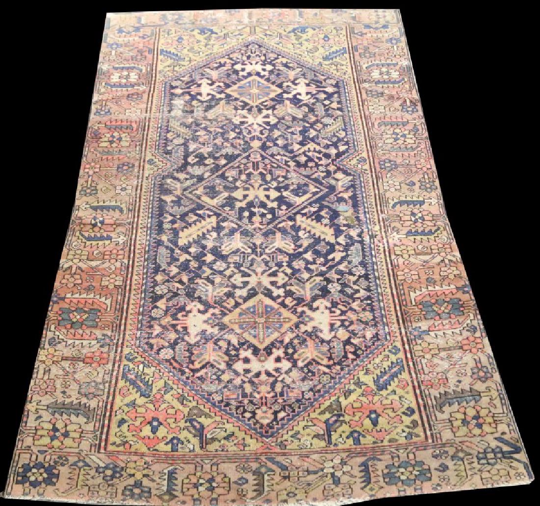 ANTIQUE HAND KNOTTED PERSIAN RUG: ANTIQUE HAND KNOTTED PERSIAN RUG. Height: 6 ft. 0 in. by Width: 4 ft. 2 in.