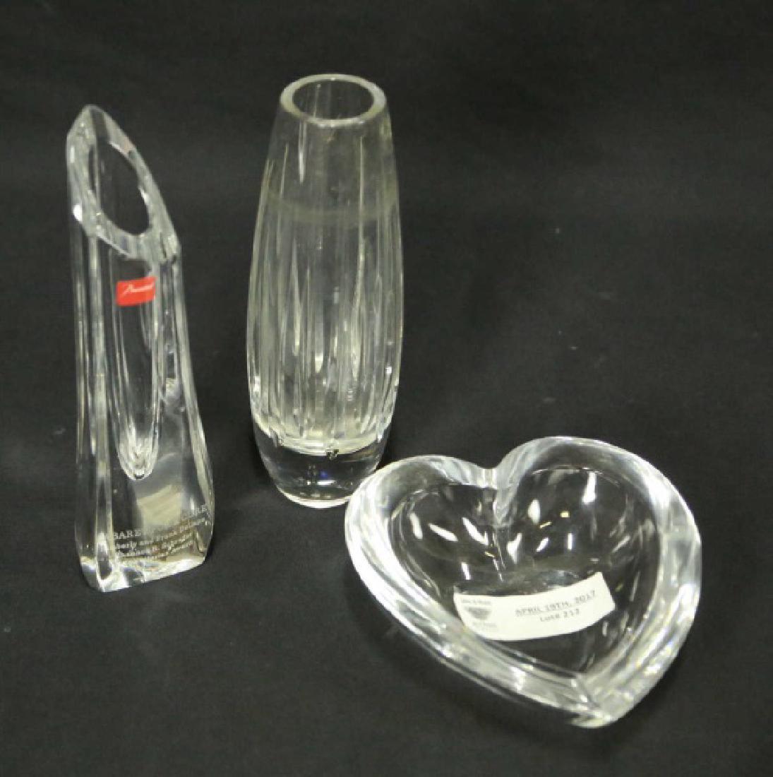 BACCARAT VASE & MILLER ROGASKA BOWL WITH VASE: BACCARAT VASE & MILLER ROGASKA BOWL WITH VASE. Height: 8 1/2 in. by Width: 3 in. by Depth: 3 in.