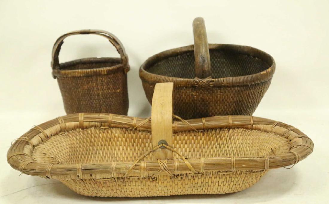 MIXED LOT OF THREE ANTIQUE ASIAN BASKETS (1 of 1)