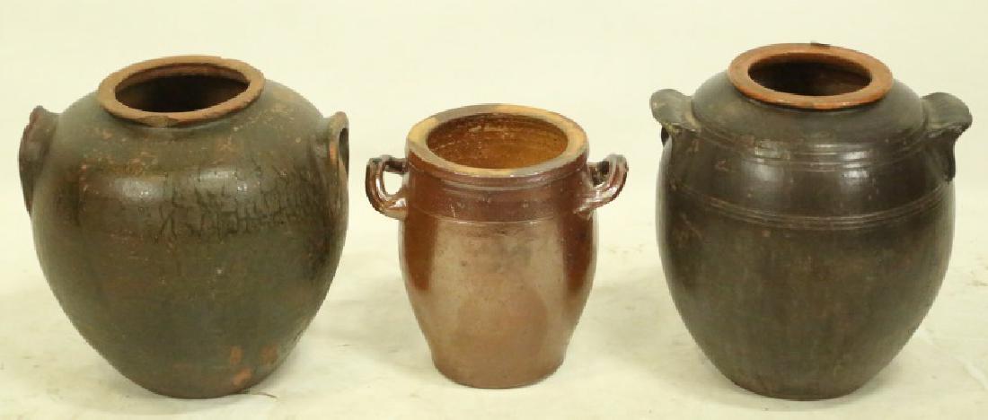 THREE ANTIQUE FRENCH POTTERY JUGS (1 of 1)