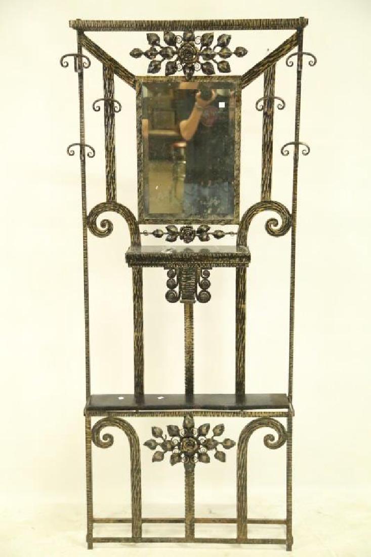 FRENCH ART DECO WROUGHT IRON HALL TREE